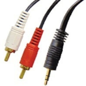 01.037.0465 - 3,5mm stereo plug to 2RCA plug cable, 3m