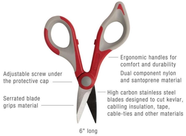 Fiber Optic Scissor for cutting cable and Kevlar