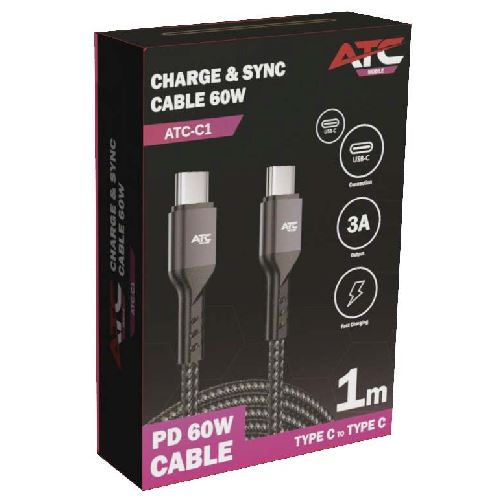 ATC-C1 - Charge & Sync Cable Type C/C 60W 1m