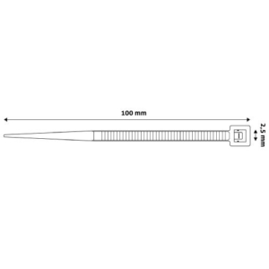 ECT-100B - Nylon cable tie, Length: 100mm, black