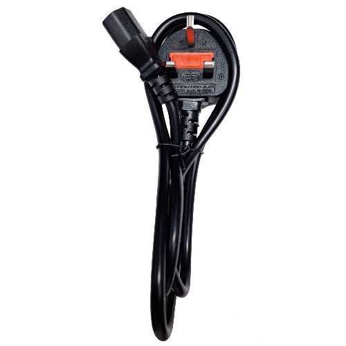 SM-J-12 - Power Supply Cord, UK plug to IEC C13 jack, 1.2m