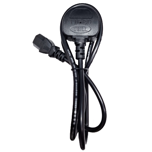 SM-J-12 - Power Supply Cord, UK plug to IEC C13 jack, 1.2m