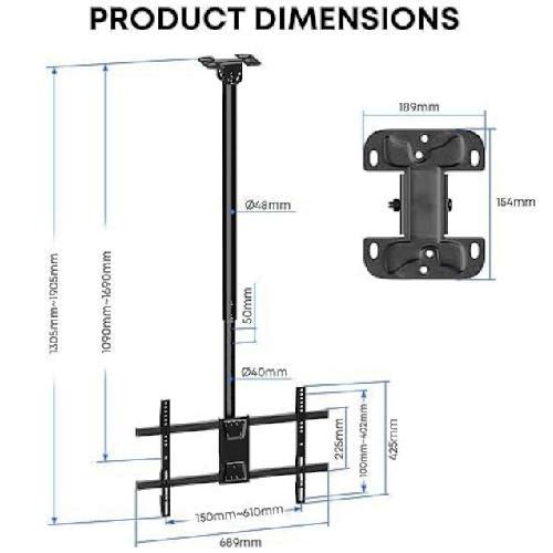 F-3786CEI Flat Screen Ceiling Suspension Bracket