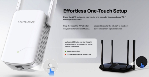 ME60X - Mercusys AX1500 Wi-Fi 6 Range Extender