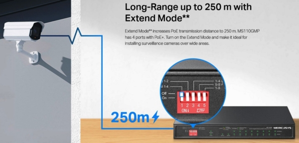MS110GMP - 10-Port Gigabit Desktop Switch with 8-Port PoE Switch