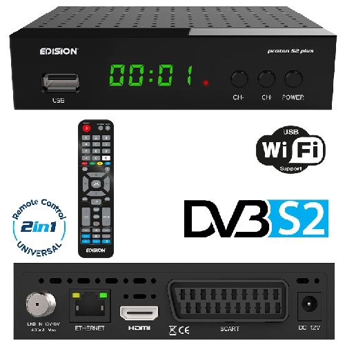 EDISION PROTON S2 plus - HD Satellite Receiver