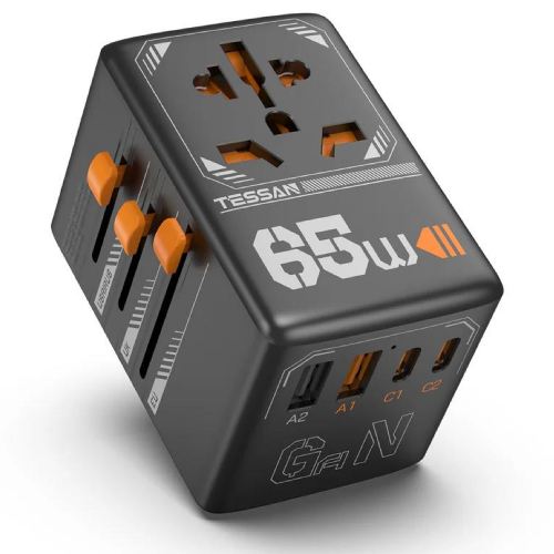 TS-WTA03-BK - Tessan 65W World Travel Adapter