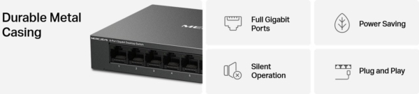 MS108GS - 8 port Gigabit Ethernet Switch