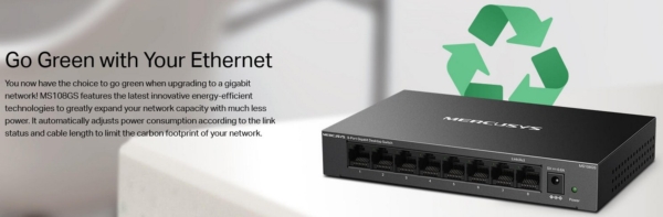 MS108GS - 8 port Gigabit Ethernet Switch